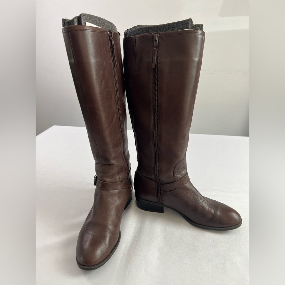 Lauren Ralph Lauren Marion Brown Leather Riding Boots - Picture 1 of 16